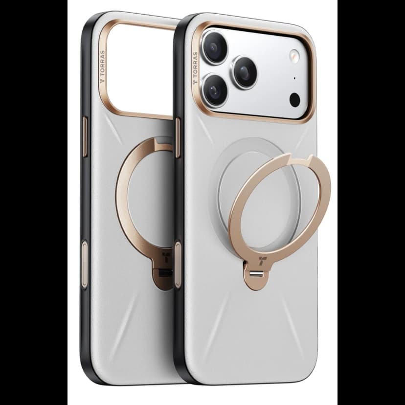 Torras Apple iPhone 17 Pro O Stand Spin VegSkin Serisi Magsafe Kılıf - Gri