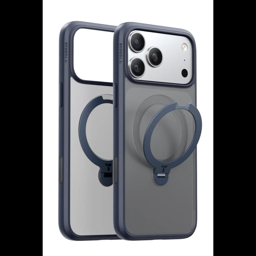 Torras Apple iPhone 17 Pro O Stand Spin Serisi Magsafe Kılıf - Lacivert