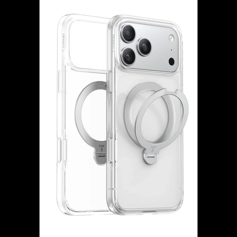 Torras Apple iPhone 17 Pro O Stand Spin Serisi Magsafe Kılıf - Şeffaf