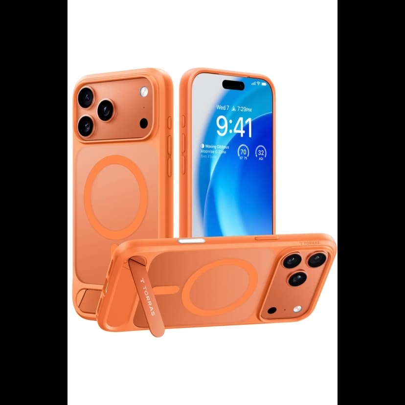 Torras Apple iPhone 17 Pro Max P Stand Serisi Magsafe Kılıf - Turuncu