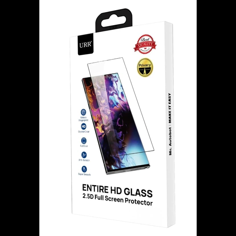 URR Samsung Galaxy S25 Edge 2.5D Entire HD Cam Ekran Koruyucu - Siyah