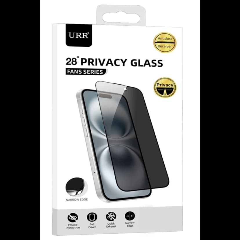 URR Apple iPhone 17 Air Fans Series Premium Hayalet Cam Ekran Koruyucu - Siyah