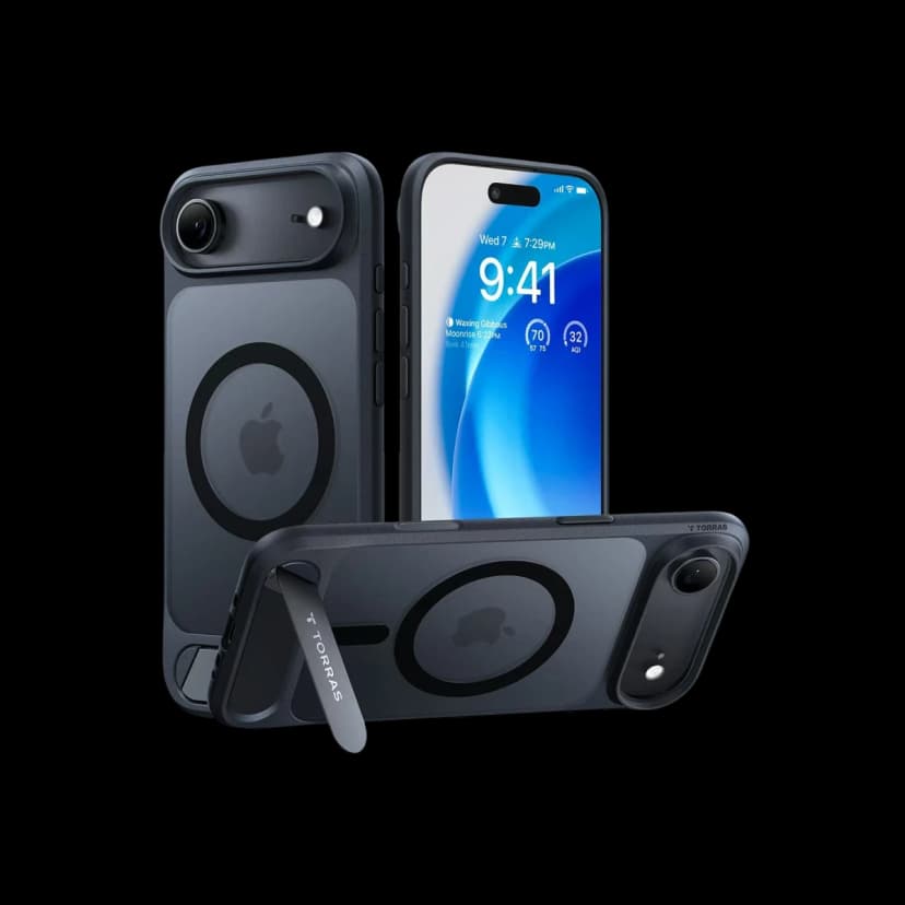 Torras Apple iPhone 17 Air P Stand Serisi Magsafe Kılıf - Siyah