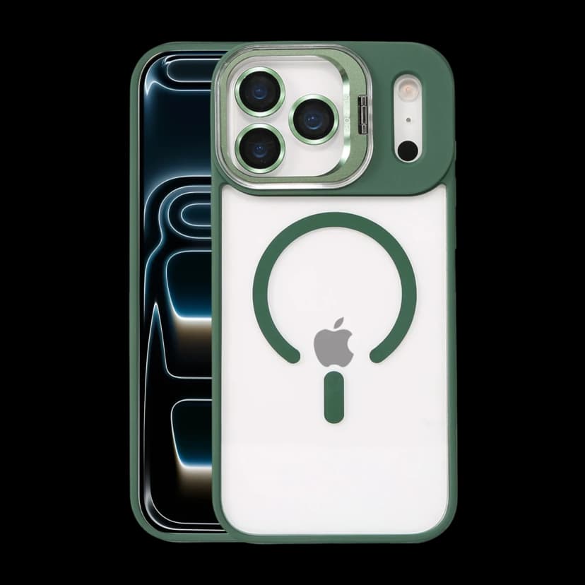 Joko Apple iPhone 17 Pro Max Remim Lensli Magsafe Standlı Kapak - Koyu Yeşil