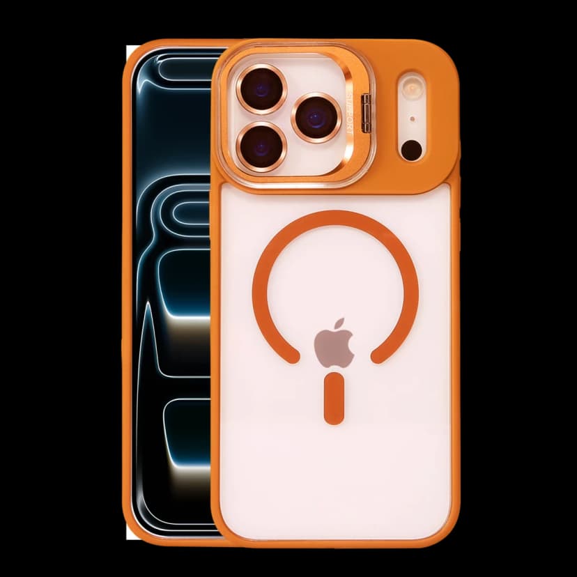 Joko Apple iPhone 17 Pro Remim Lensli Magsafe Standlı Kapak - Turuncu