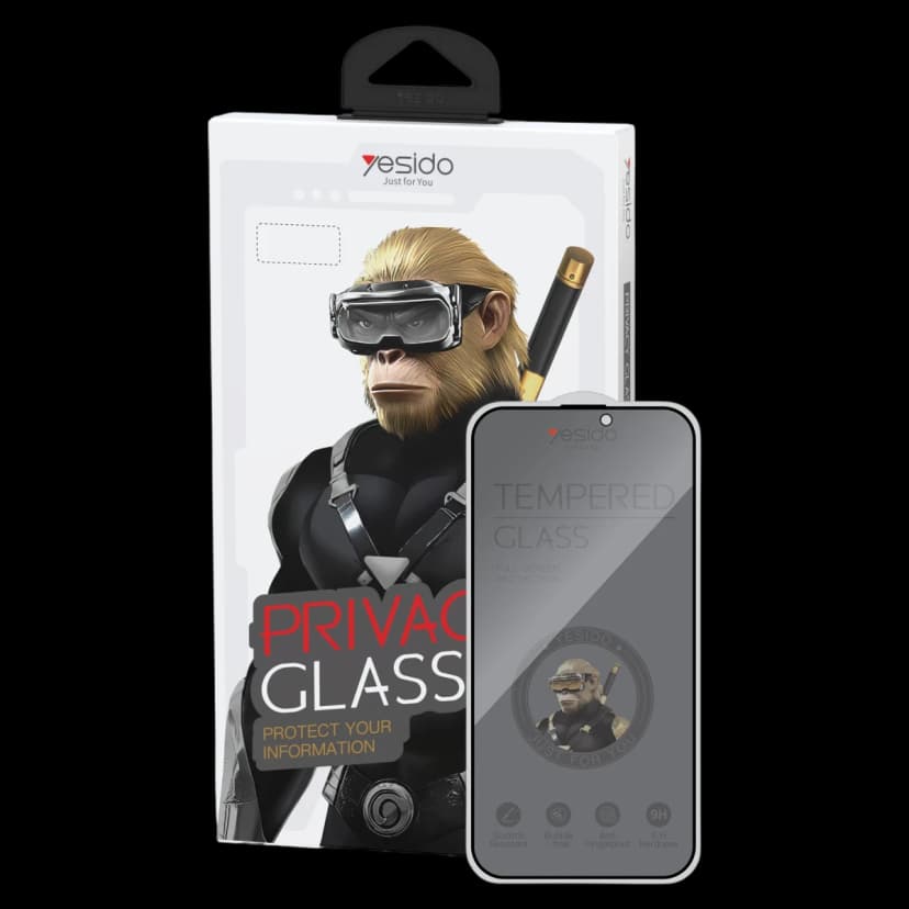 Yesido Apple iPhone 17 Pro TG27 Hayalet Cam Ekran Koruyucu - Siyah