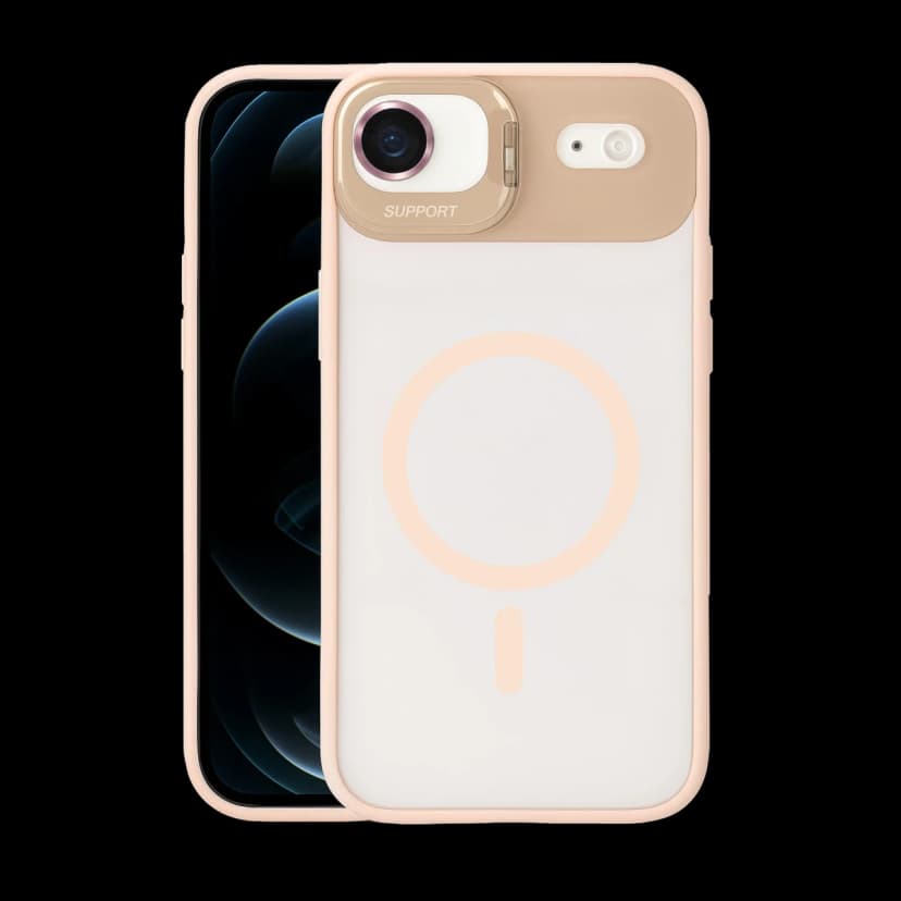 Joko Apple iPhone 17 Air Remim Lensli Magsafe Standlı Kapak - Pembe