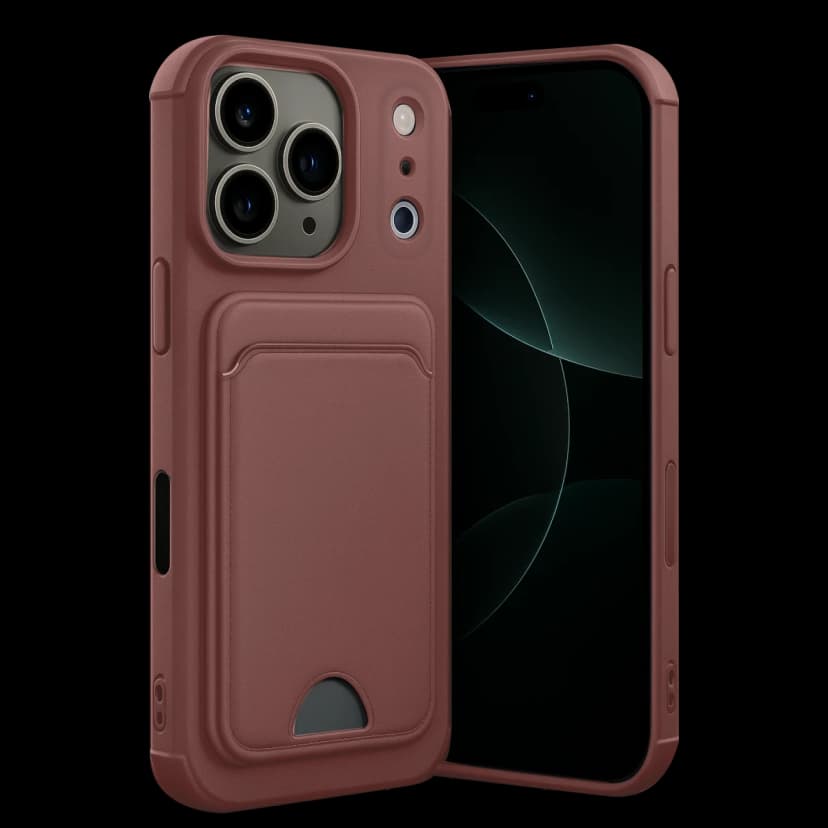 Newface Apple iPhone 17 Pro Kelvin Kartvizitli Silikon - Bordo