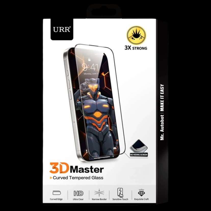 URR Apple iPhone 16 Pro Max 3D Master Curved HD Cam Ekran Koruyucu - Siyah