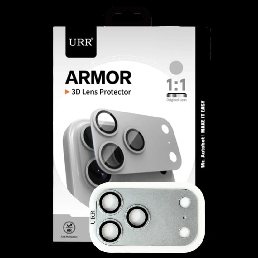 URR Apple iPhone 17 Pro Armor 3D Kamera Lens Koruyucu - Gümüş