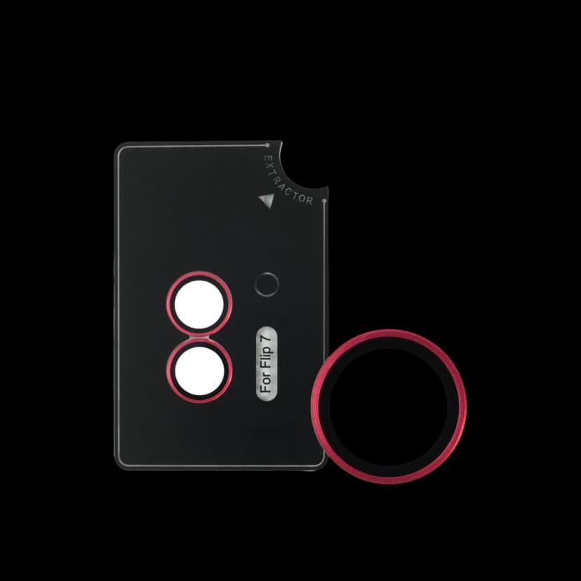URR Samsung Galaxy Z Flip 7 AR Kamera Lens Koruyucu - Kırmızı