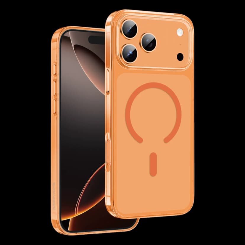 Keephone Apple iPhone 17 Pro Max Glaze Magsafe Kapak - Turuncu