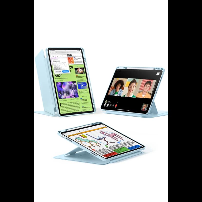 ESR Apple iPad Air 11 (2024) Flip Hybrid Kalemlikli Tablet Kılıfı - Açık Mavi