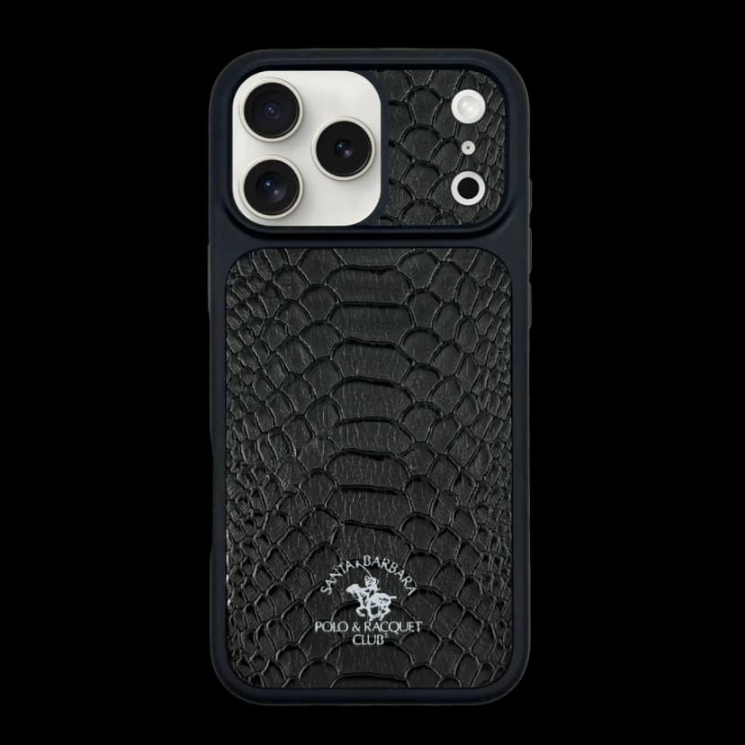 Santa Barbara Polo Racquet Club Apple iPhone 17 Pro Max Knight Deri Kapak - Siyah