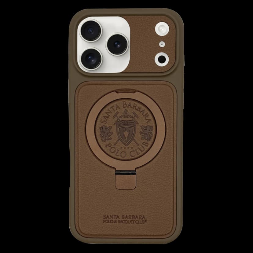 Santa Barbara Polo Racquet Club Apple iPhone 17 Pro Primo Magsafe Stand Kapak - Kahverengi