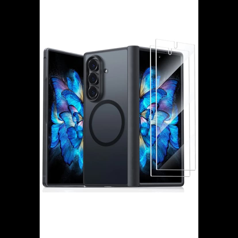 Torras Samsung Galaxy Z Fold 7 2 Adet Ekran Koruyuculu Guardian Magsafe Kılıf - Siyah