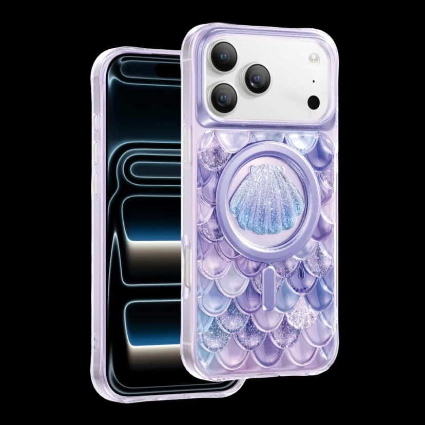 Keephone Apple iPhone 17 Pro Max Iceland Simli Magsafe Kapak - Mor