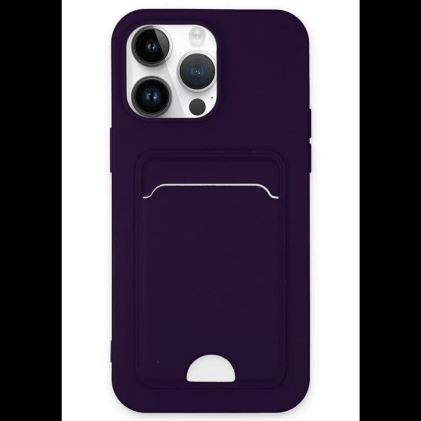 Newface Apple iPhone 14 Pro Kılıf Kelvin Kartvizitli Silikon - Derin Mor