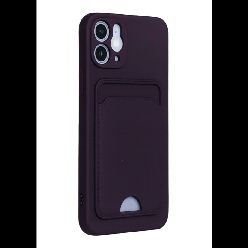 Newface Apple iPhone 12 Kılıf Kelvin Kartvizitli Silikon - Derin Mor