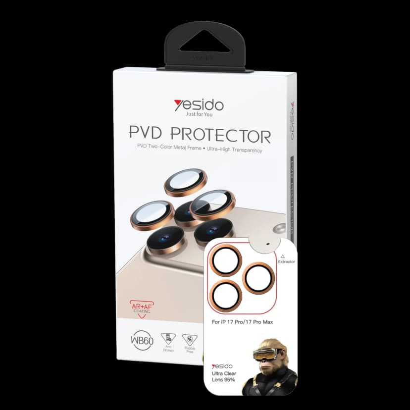 Yesido Apple iPhone 17 Pro Max WB60 Metal Kamera Lens - Turuncu