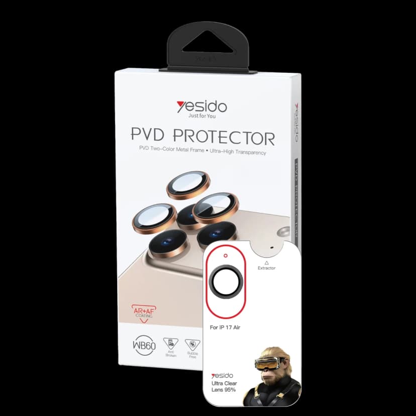 Yesido Apple iPhone 17 Air WB60 Metal Kamera Lens - Siyah