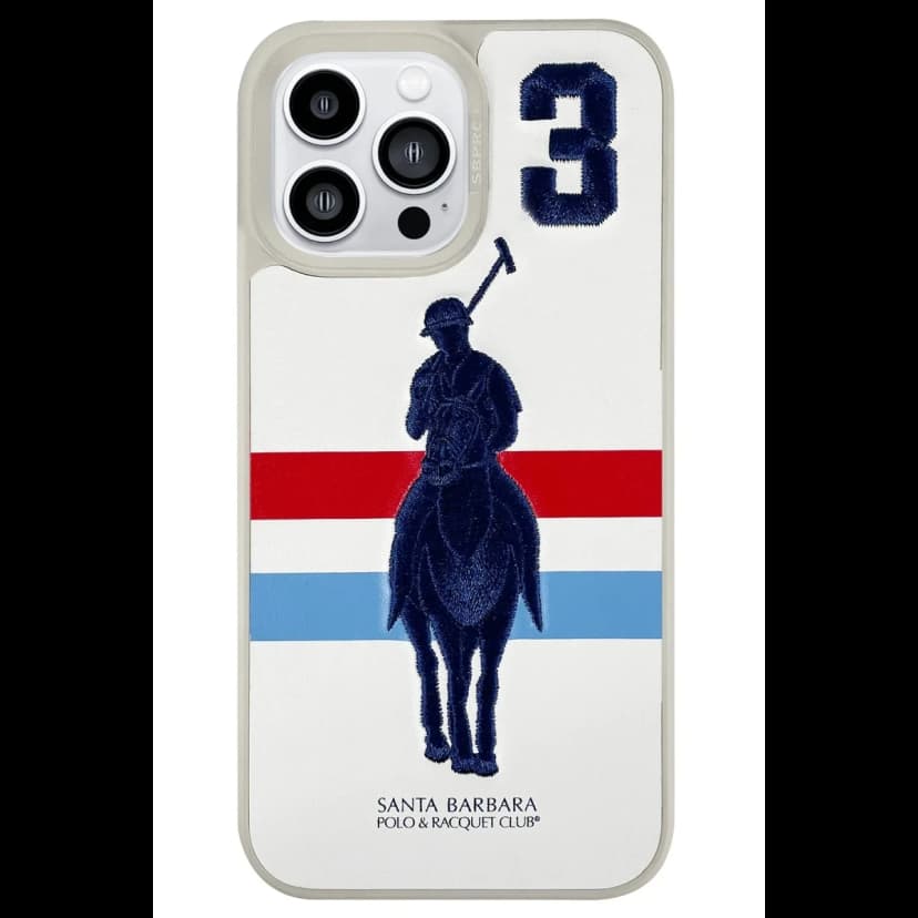 Santa Barbara Polo Racquet Club Apple iPhone 14 Pro Garner Deri Kapak - Beyaz