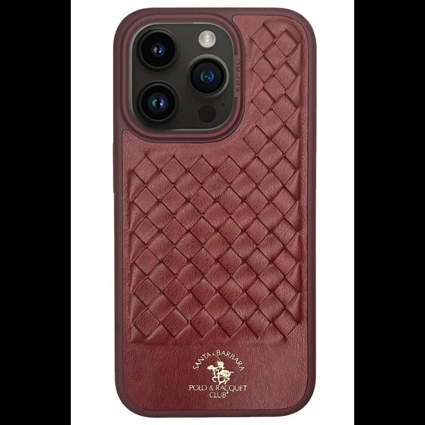 Santa Barbara Polo Racquet Club Apple iPhone 14 Pro Max Ravel Deri Kapak - Kırmızı