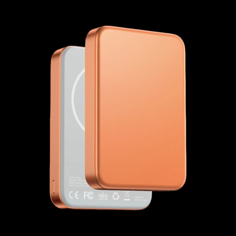 Keephone PB60 Glossey 10.000 mAh 22.5W USB 20W Type-C ve 15W Kablosuz Şarj Semi Solid Destekli Magsafe Powerbank - Turuncu