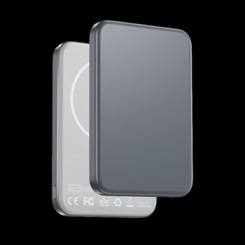 Keephone PB59 Glossey 5.000 mAh 20W Type-C ve 15W Kablosuz Şarj Destekli Magsafe Powerbank - Titanyum Gri