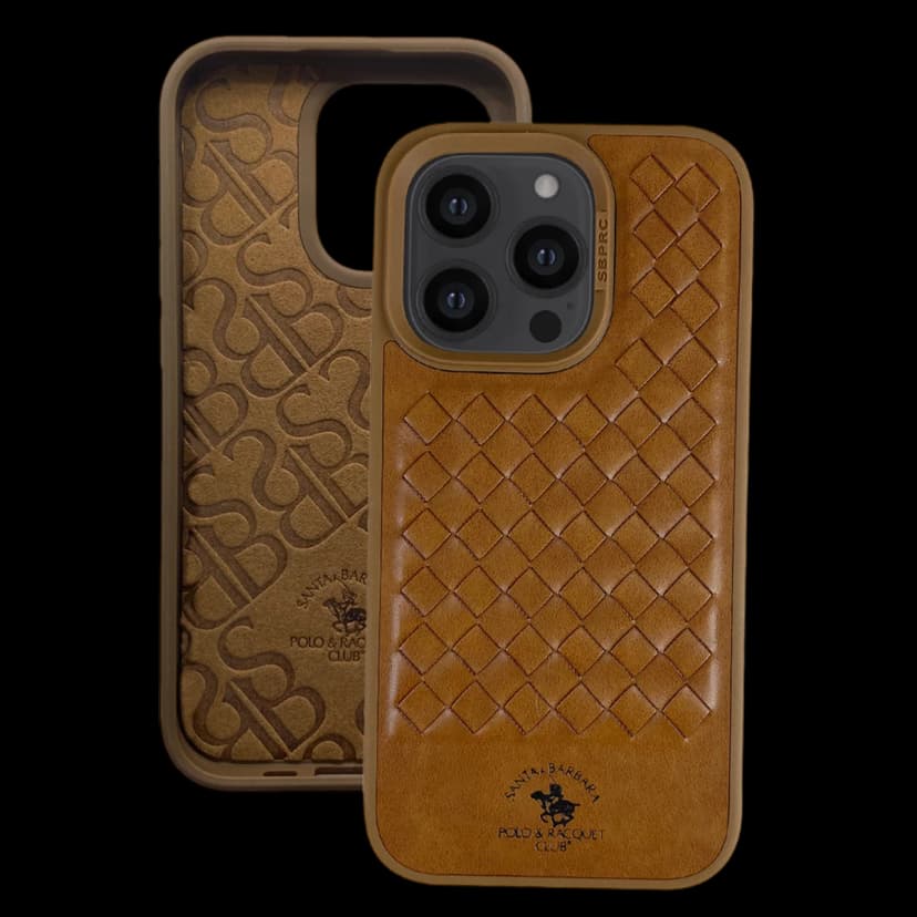 Santa Barbara Polo Racquet Club Apple iPhone 14 Pro Max Ravel Deri Kapak - Kahverengi