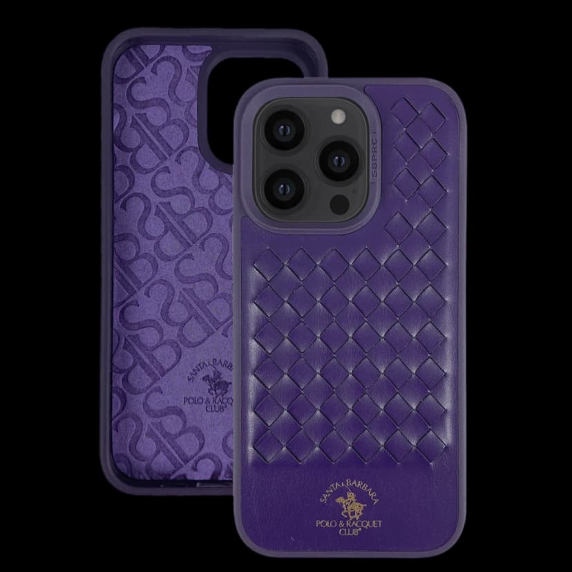 Santa Barbara Polo Racquet Club Apple iPhone 14 Pro Ravel Deri Kapak - Mor