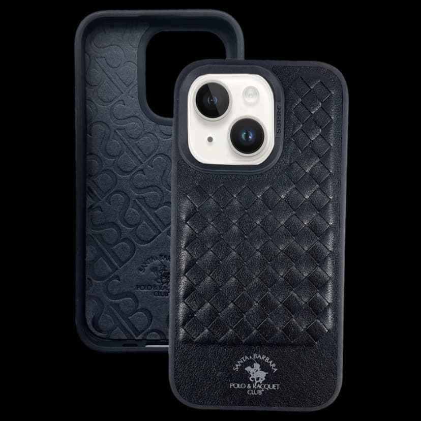Santa Barbara Polo Racquet Club Apple iPhone 14 Ravel Deri Kapak - Siyah