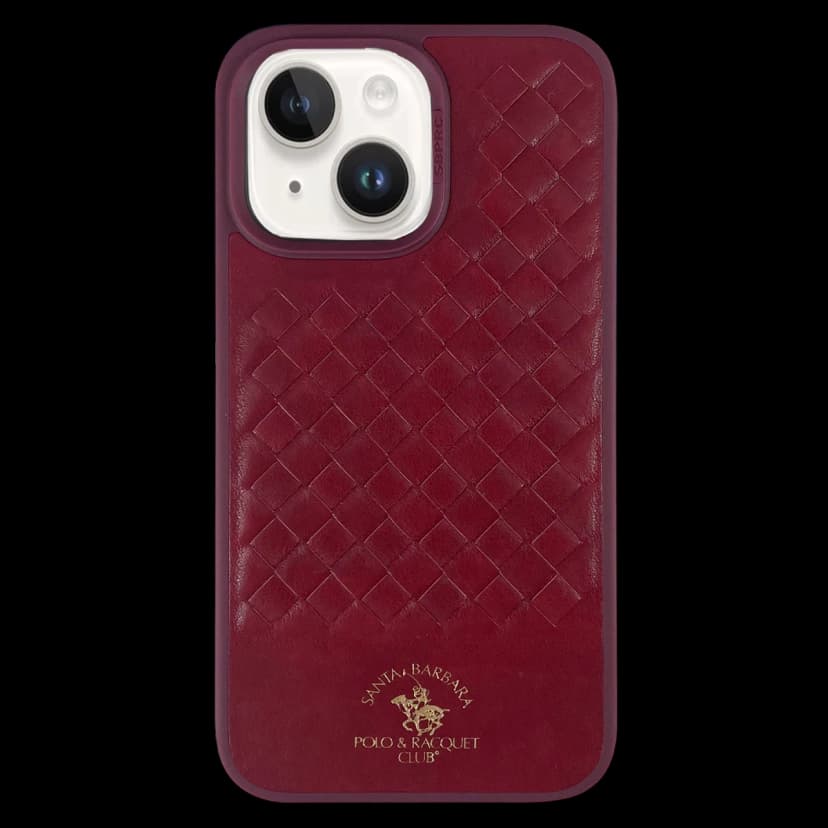 Santa Barbara Polo Racquet Club Apple iPhone 14 Ravel Deri Kapak - Kırmızı