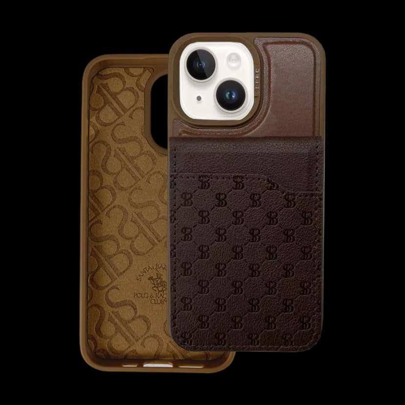 Santa Barbara Polo Racquet Club Apple iPhone 14 Timothy Cüzdanlı Standlı Kapak - Kahverengi