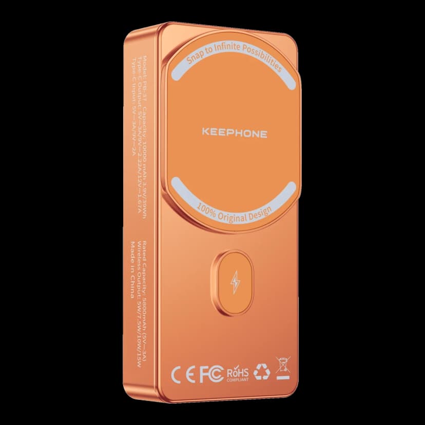 Keephone PB37 MagCube 10.000 mAh Type-C 20W PD Magsafe Destekli Powerbank - Turuncu