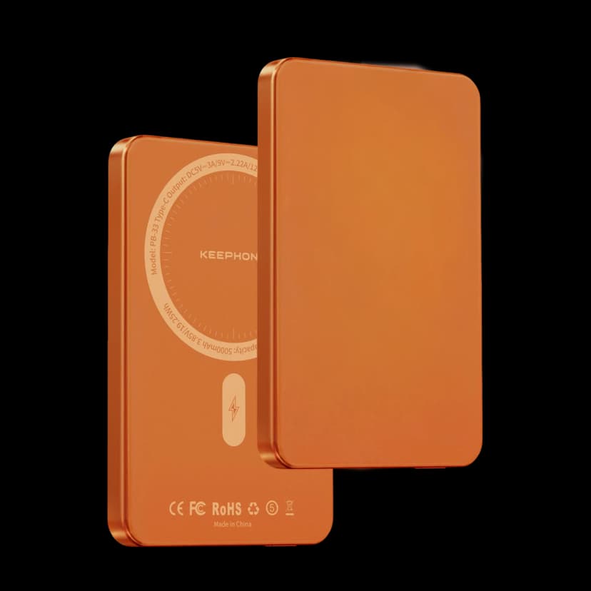 Keephone PB33 Lucci 5.000 mAh 20W Type-C 15W Kablosuz Şarj PD Magsafe Powerbank - Turuncu