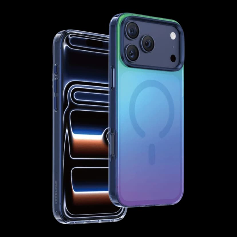 Keephone Apple iPhone 17 Pro Max Rainbow Magsafe Kapak - Mavi