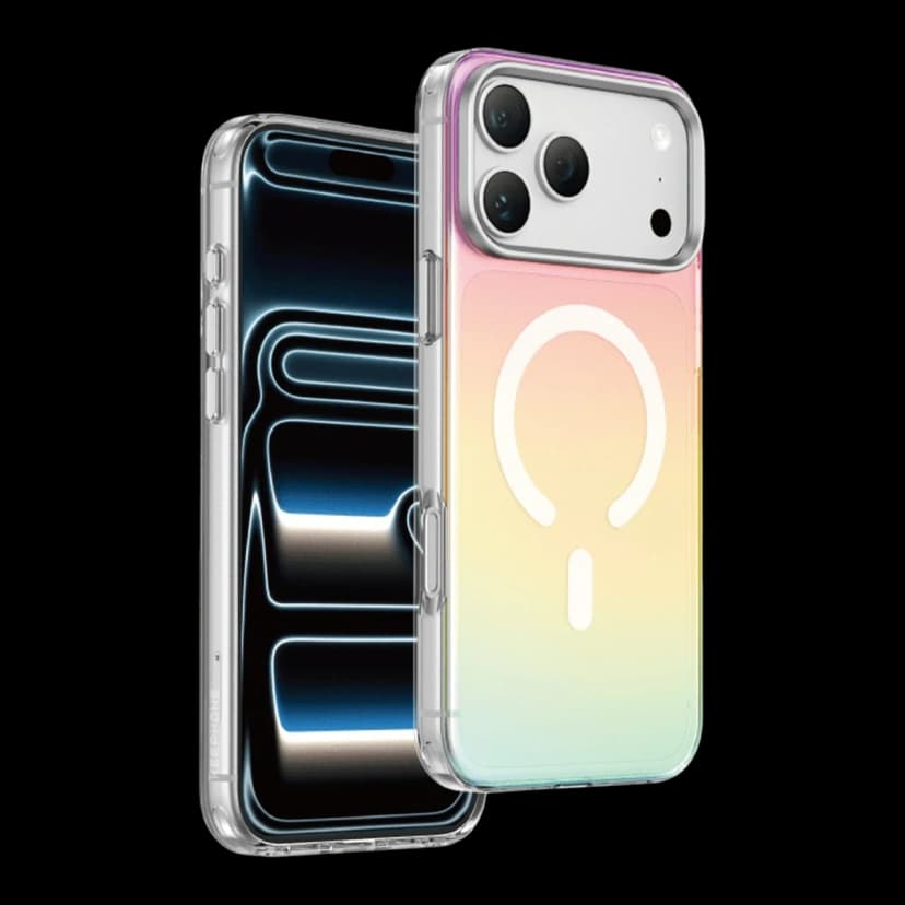 Keephone Apple iPhone 17 Pro Rainbow Magsafe Kapak - Gümüş