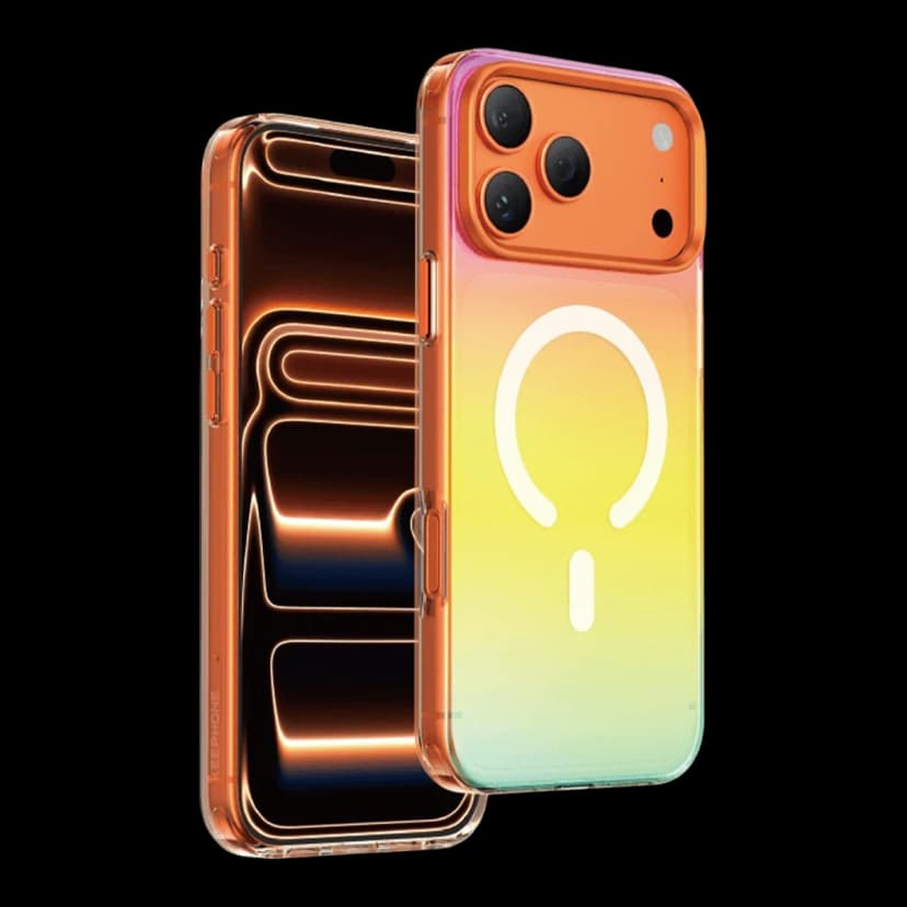 Keephone Apple iPhone 17 Pro Rainbow Magsafe Kapak - Turuncu