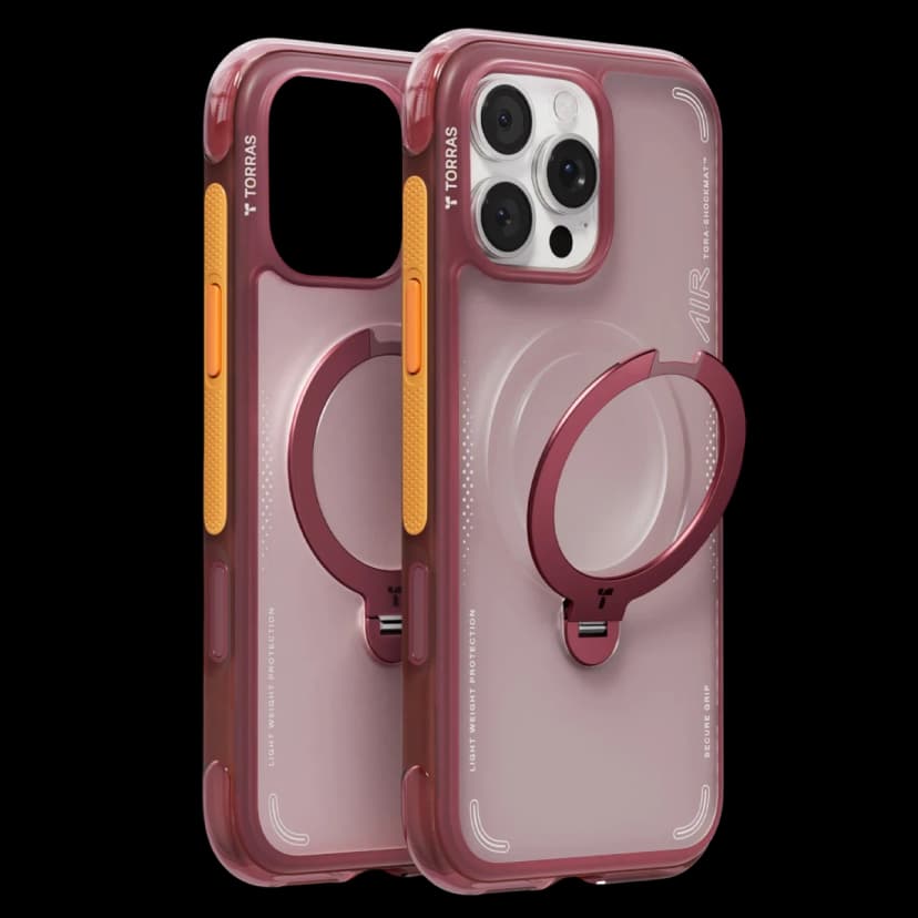 Torras Apple iPhone 16 Pro Max O Stand Spin Air Serisi Magsafe Kılıf - Kırmızı