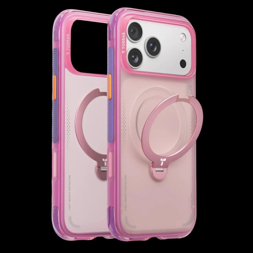 Torras Apple iPhone 17 Pro O Stand Spin Air Serisi Magsafe Kılıf - Pembe