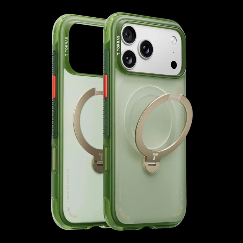 Torras Apple iPhone 17 Pro Max O Stand Spin Air Serisi Magsafe Kılıf - Yeşil