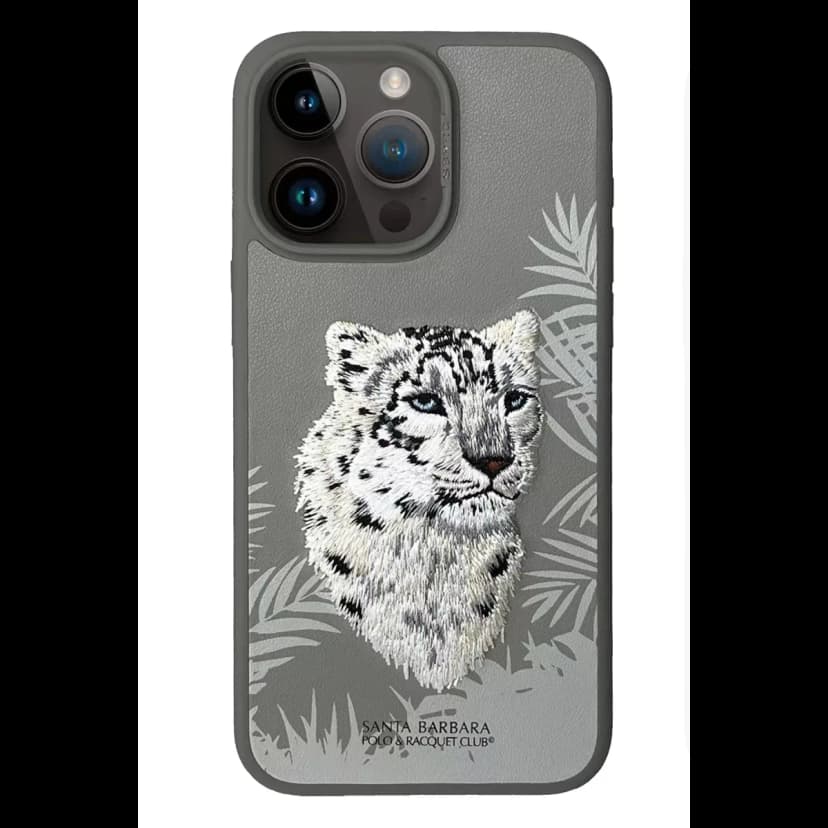 Santa Barbara Polo Racquet Club Apple iPhone 14 Pro Savanna Kapak - Snow Leopard Siyah