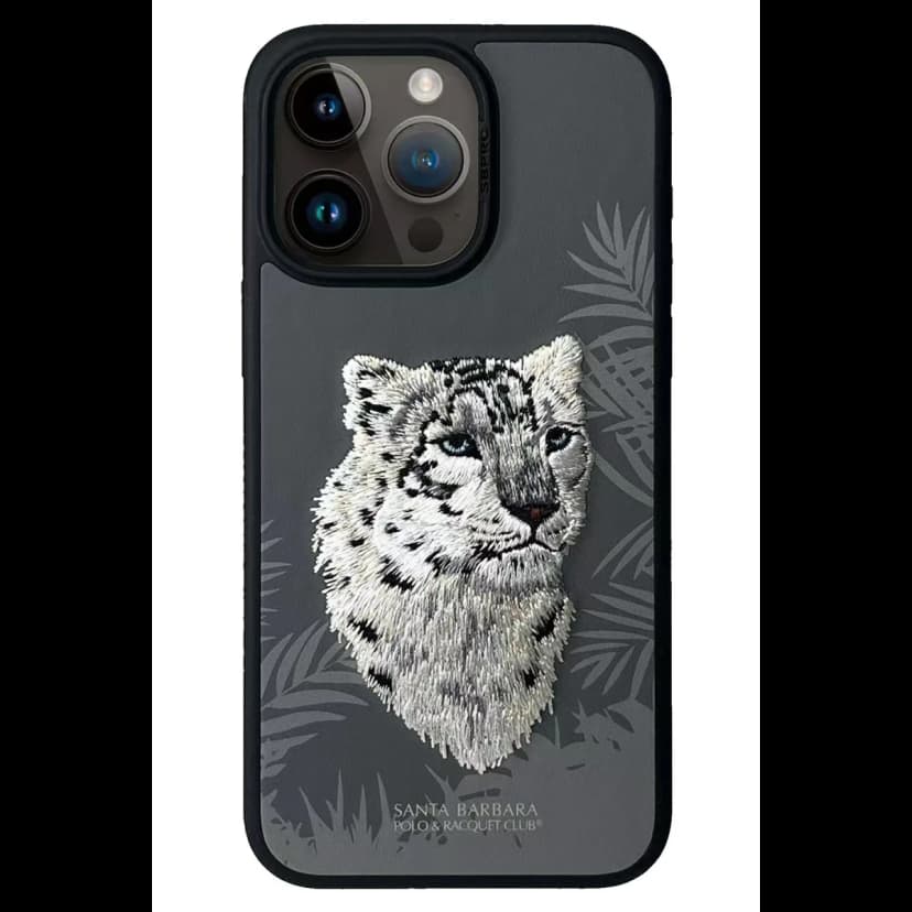 Santa Barbara Polo Racquet Club Apple iPhone 14 Pro Savanna Kapak - Snow Leopard Gri