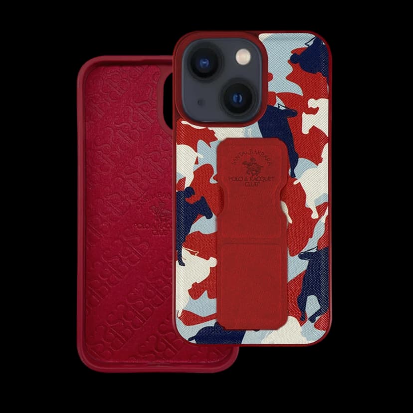 Santa Barbara Polo Racquet Club Apple iPhone 13 Enos Standlı Kapak - Kırmızı