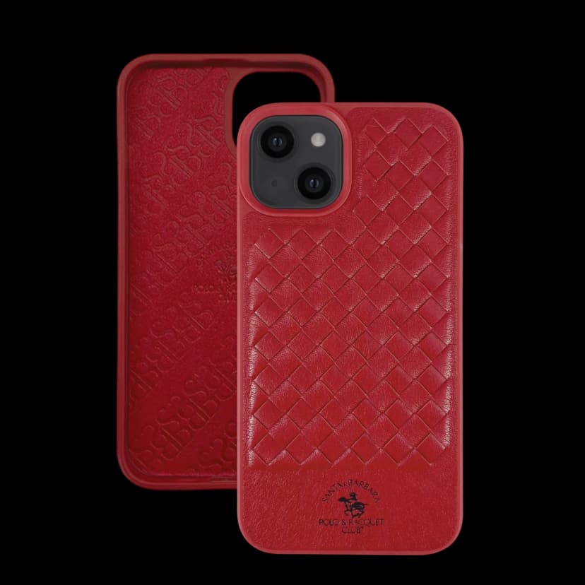 Santa Barbara Polo Racquet Club Apple iPhone 13 Ravel Deri Kapak - Kırmızı