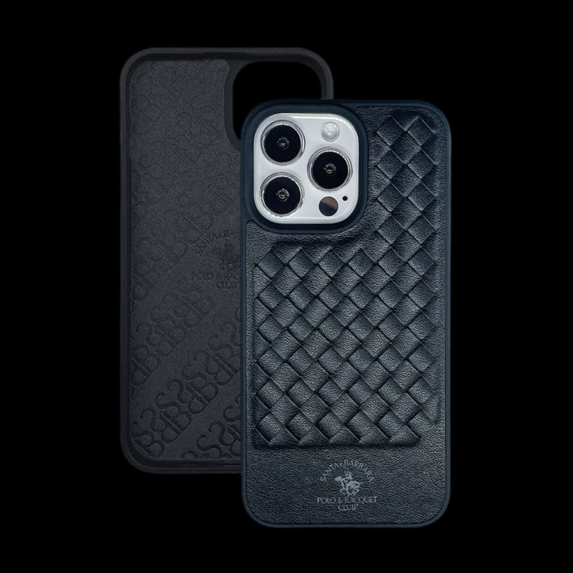 Santa Barbara Polo Racquet Club Apple iPhone 13 Pro Max Ravel Deri Kapak - Siyah