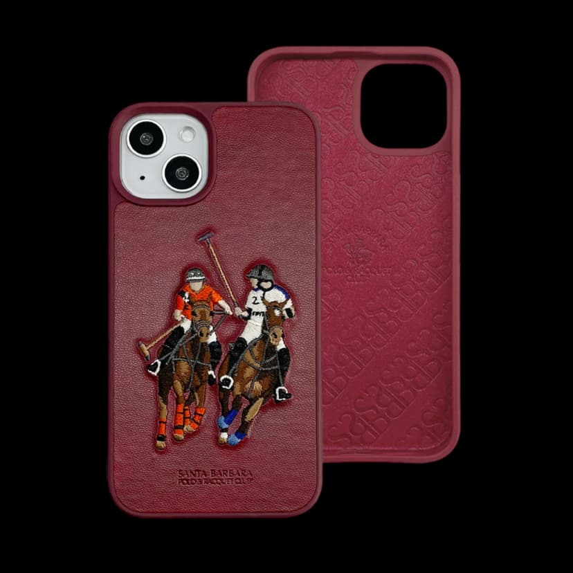Santa Barbara Polo Racquet Club Apple iPhone 13 Jockey Deri Kapak - Kırmızı