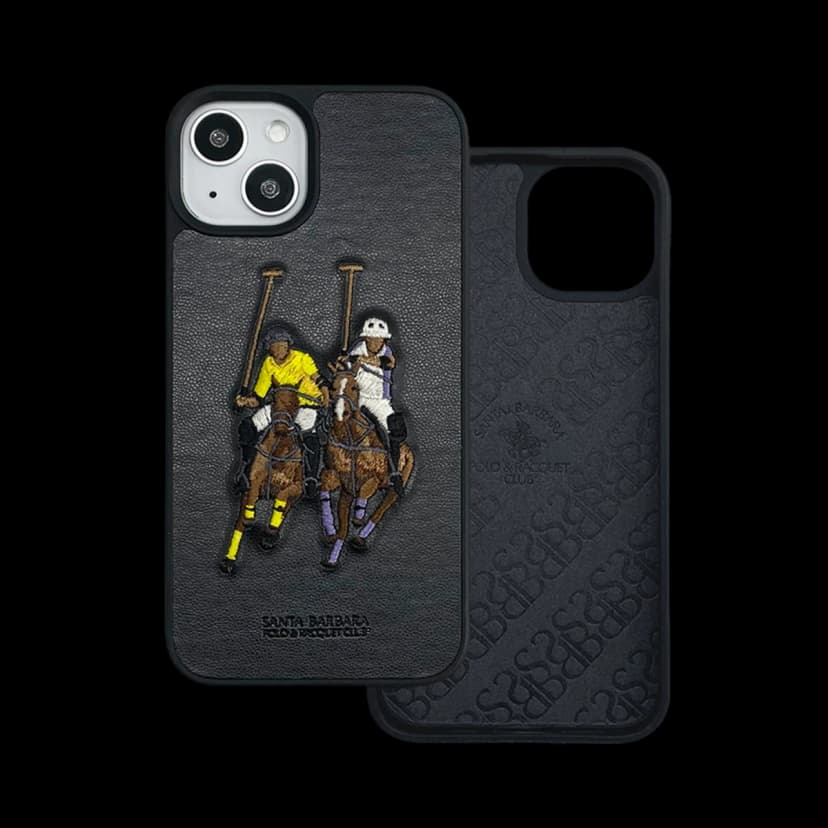 Santa Barbara Polo Racquet Club Apple iPhone 13 Jockey Deri Kapak - Siyah