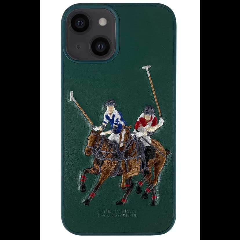 Santa Barbara Polo Racquet Club Apple iPhone 13 Jockey Deri Kapak - Yeşil
